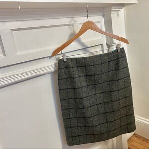 Boden Gray Plaid with Blue British Wool Skirt